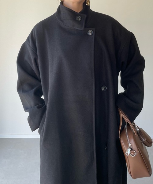 y/m by misato（イムバイミサト）の「フェイクウールスタンドカラーコート（その他アウター・レディース・アイボリー/ブラック/モカ・FREE）」の10枚目の写真