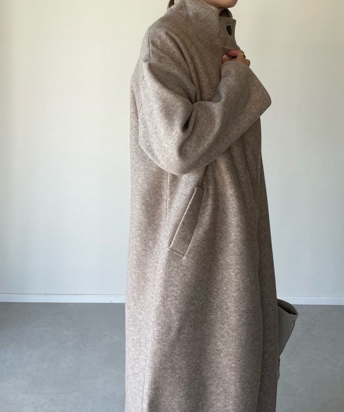 y/m by misato（イムバイミサト）の「フェイクウールスタンドカラーコート（その他アウター・レディース・アイボリー/ブラック/モカ・FREE）」の16枚目の写真