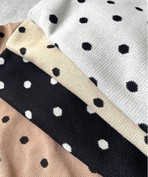ibeul_(イベール)の「ドットジャガードニットトップス(ニット/セーター・レディース・クリーム/ホワイト/ベージュ/ブラック・FREE)」の14枚目の写真
