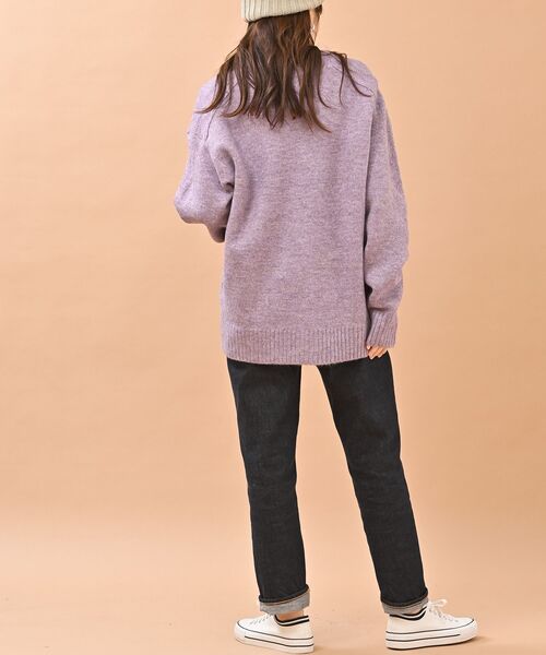 rps(アールピーエス)の「Vネックニットカーディガン(カーディガン/ボレロ・レディース・ブラック/オートミール/ベージュ/ラベンダー・M)」の13枚目の写真