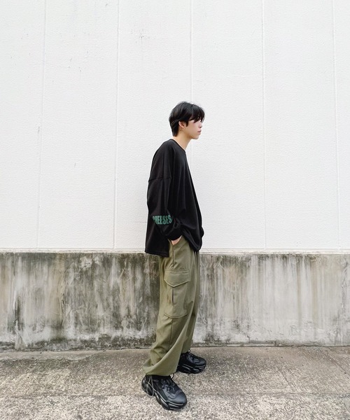 Figments(フィグメンツ)の「ナイロンカーゴパンツ(カーゴパンツ・レディース・ブラック/カーキ・FREE)」の9枚目の写真