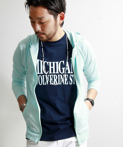 WEGO(ウィゴー)の「WEGO/カットZIPパーカー(パーカー・メンズ・ホワイト/ブラック/杢グレー/オートミール/サックスブルー/ロイヤルブルー/ライトイエロー/レッド・MEDIUM/LARGE)」の1枚目の写真