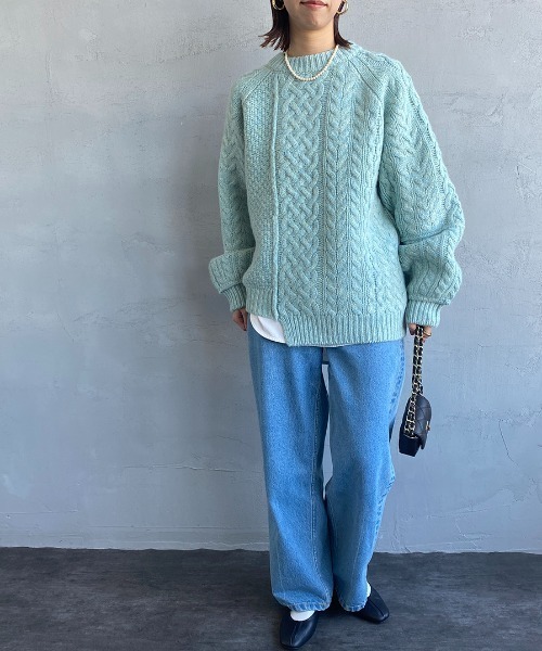 THE SHINZONE LINK CABLE KNIT ブルー 楽天市場】Shinzone シンゾーン コットン カシミヤ ケーブル