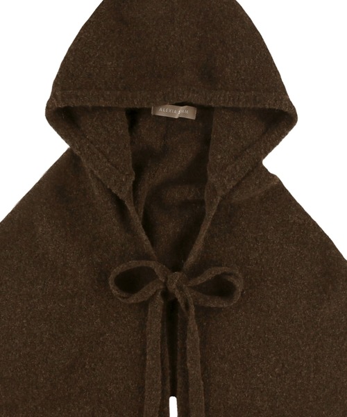 ALEXIA STAM（アリシアスタン）の「Boucle Knit Hooded Stole /ブークレニットフーデッドストール（ストール/ショール・レディース・オフホワイト/ブラウン・FREE）」の12枚目の写真
