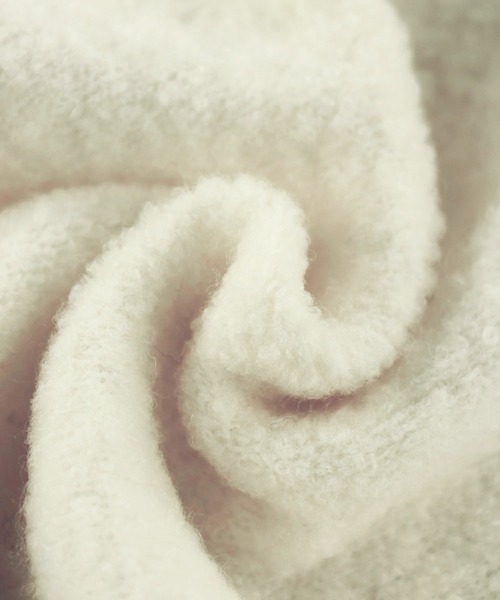 ALEXIA STAM（アリシアスタン）の「Boucle Knit Hooded Stole /ブークレニットフーデッドストール（ストール/ショール・レディース・オフホワイト/ブラウン・FREE）」の7枚目の写真