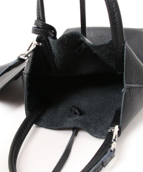 MARLON FIRENZE（マーロンフィレンツェ）の「SHOPPER MINI CON TRACOLLA（ハンドバッグ・レディース・ブラック/ブラウン・FREE）」の5枚目の写真