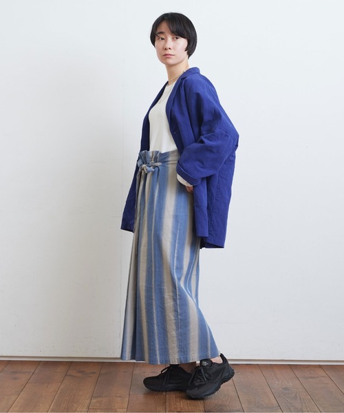 yuni（ユニ ）の「オンブレストライプ ドローストリグ スカート