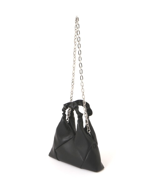 FREE'S MART（フリーズマート）の「◆ギャザーハンドルパネルバッグ（トートバッグ・レディース・ブラック/グリーン・ﾌﾘ-）」の10枚目の写真