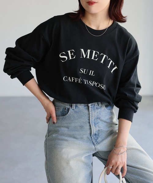 Riberry（リベリー）の「GILDAN SE METTIプリントロンT（Tシャツ/カットソー・レディース・ブラック/ホワイト×ブラック/ホワイト×シルバー・LARGE）」の3枚目の写真