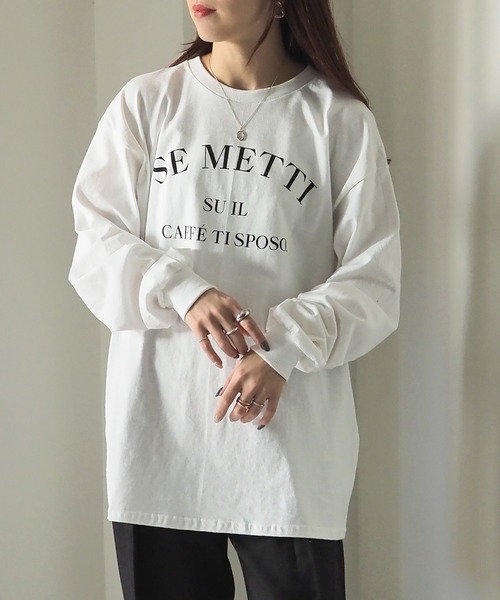 Riberry（リベリー）の「GILDAN SE METTIプリントロンT（Tシャツ/カットソー・レディース・ブラック/ホワイト×ブラック/ホワイト×シルバー・LARGE）」の5枚目の写真