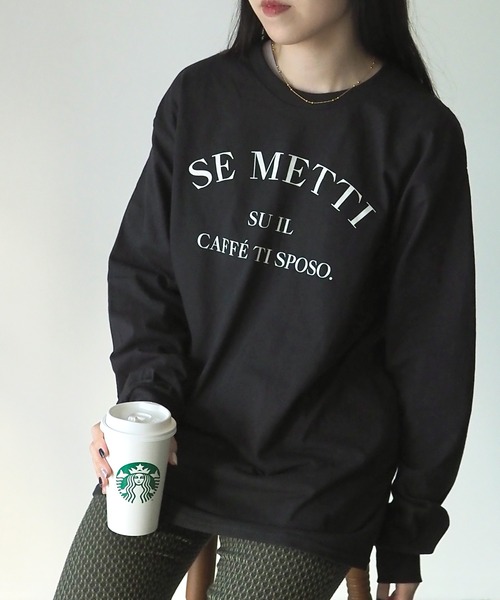 Riberry（リベリー）の「GILDAN SE METTIプリントロンT（Tシャツ/カットソー・レディース・ブラック/ホワイト×ブラック/ホワイト×シルバー・LARGE）」の11枚目の写真