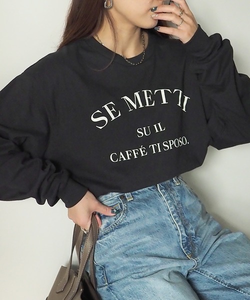 Riberry（リベリー）の「GILDAN SE METTIプリントロンT（Tシャツ/カットソー・レディース・ブラック/ホワイト×ブラック/ホワイト×シルバー・LARGE）」の17枚目の写真