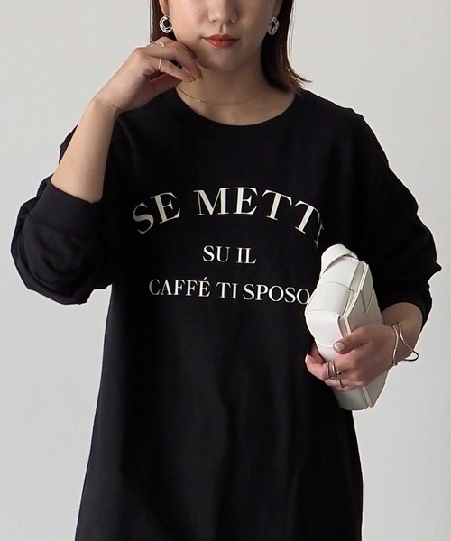 Riberry（リベリー）の「GILDAN SE METTIプリントロンT（Tシャツ/カットソー・レディース・ブラック/ホワイト×ブラック/ホワイト×シルバー・LARGE）」の14枚目の写真