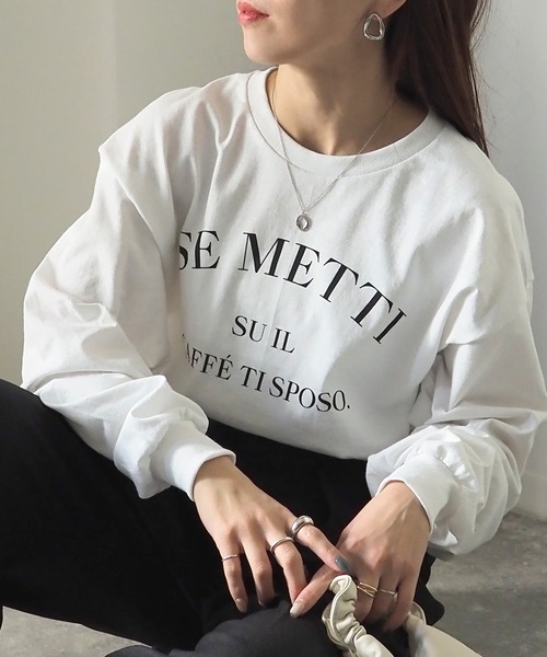 Riberry（リベリー）の「GILDAN SE METTIプリントロンT（Tシャツ/カットソー・レディース・ブラック/ホワイト×ブラック/ホワイト×シルバー・LARGE）」の18枚目の写真