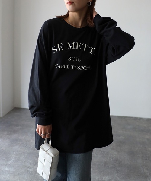 Riberry（リベリー）の「GILDAN SE METTIプリントロンT（Tシャツ/カットソー・レディース・ブラック/ホワイト×ブラック/ホワイト×シルバー・LARGE）」の22枚目の写真