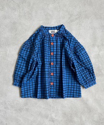 バンドカラーギャザーシャツ/総柄(90～130cm)