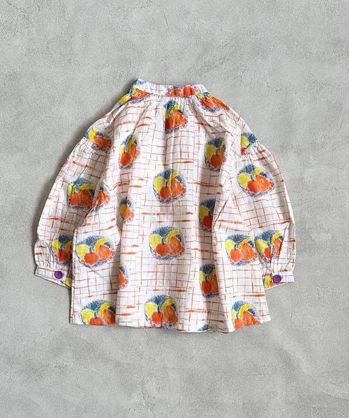 HOGAN RANCH WEAR（ホーガンランチウエア）の「バンドカラーギャザーシャツ/総柄(90～130cm)（シャツ/ブラウス・キッズ・チャコール/ブルー/オフホワイト・90/100/110/120/130）」の12枚目の写真