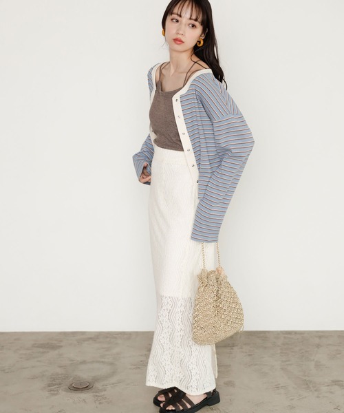 GeeRA（ジーラ）の「カップ付バッククロスキャミソール（キャミソール・レディース・ブラウン/ブラック/ブルー/オフホワイト・SMALL/MEDIUM/LARGE/X-LARGE）」の6枚目の写真