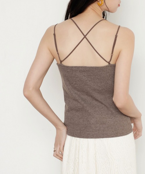 GeeRA（ジーラ）の「カップ付バッククロスキャミソール（キャミソール・レディース・ブラウン/ブラック/ブルー/オフホワイト・SMALL/MEDIUM/LARGE/X-LARGE）」の12枚目の写真