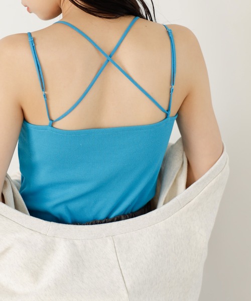 GeeRA（ジーラ）の「カップ付バッククロスキャミソール（キャミソール・レディース・ブラウン/ブラック/ブルー/オフホワイト・SMALL/MEDIUM/LARGE/X-LARGE）」の17枚目の写真