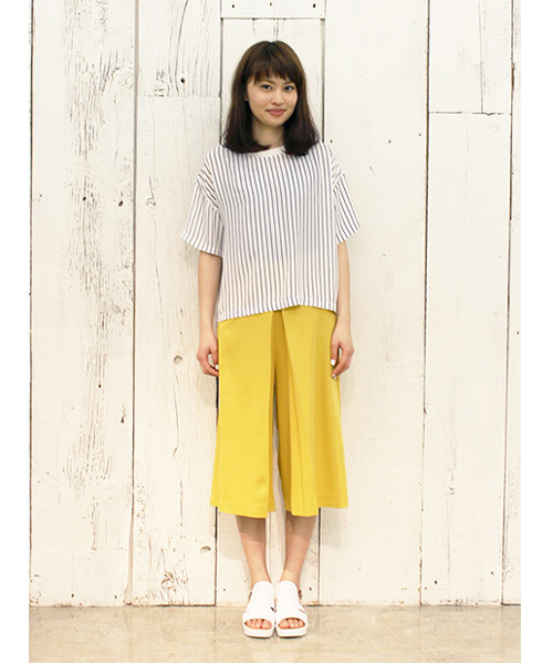 CIAOPANIC（チャオパニック）の「【Ciaopanic】　T/Rミモレ丈ガウチョパンツ（その他パンツ・レディース・ホワイト/ライトグレー/ネイビー/マスタード/カーキ/ベージュ・FREE）」の16枚目の写真