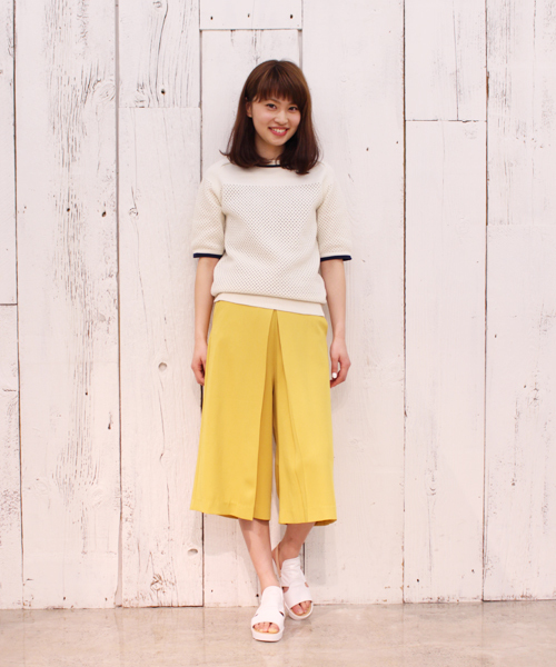 CIAOPANIC（チャオパニック）の「【Ciaopanic】　T/Rミモレ丈ガウチョパンツ（その他パンツ・レディース・ホワイト/ライトグレー/ネイビー/マスタード/カーキ/ベージュ・FREE）」の10枚目の写真