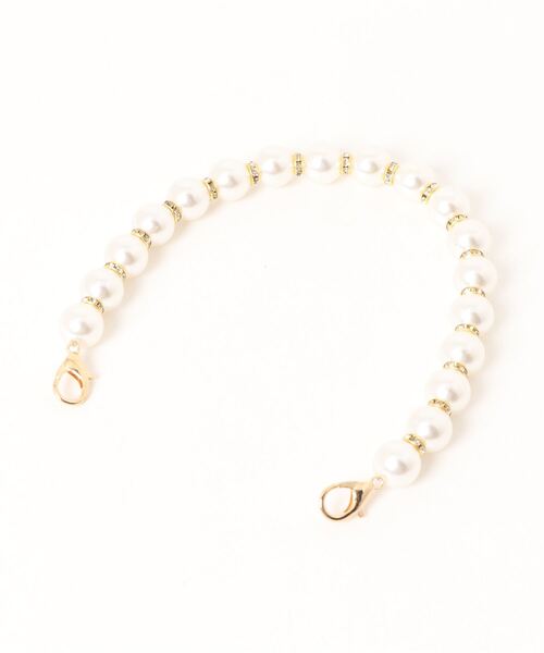 LAC-VERT(ラック・ヴェール)の「キルティングパールポシェット(ショルダーバッグ・レディース・ホワイト/ブラック・FREE)」の5枚目の写真