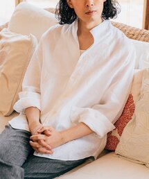 EDIFICE | ALBINI スタンディング リネンシャツ(シャツ/ブラウス)