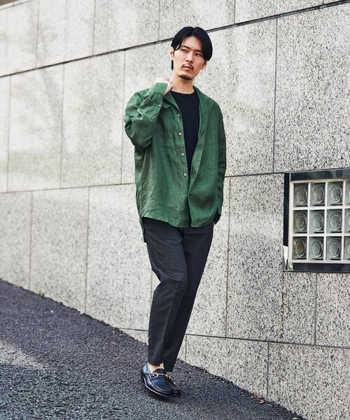 EDIFICE リネンシャツ Albini イタリア製生地 ギンガムチェック M EDIFICE（エディフィス）の「ALBINI ⁄ アルビニスタンディング