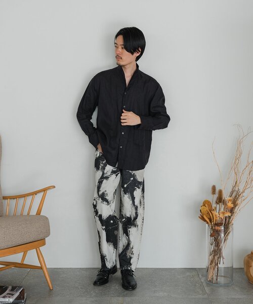 EDIFICE(エディフィス)の「【ALBINI / アルビニ】スタンディング リネン シャツ(シャツ/ブラウス・メンズ・ブラック/オレンジ系その他/ホワイト/ブラウン/ライトグリーン・MEDIUM/SMALL/LARGE)」の13枚目の写真