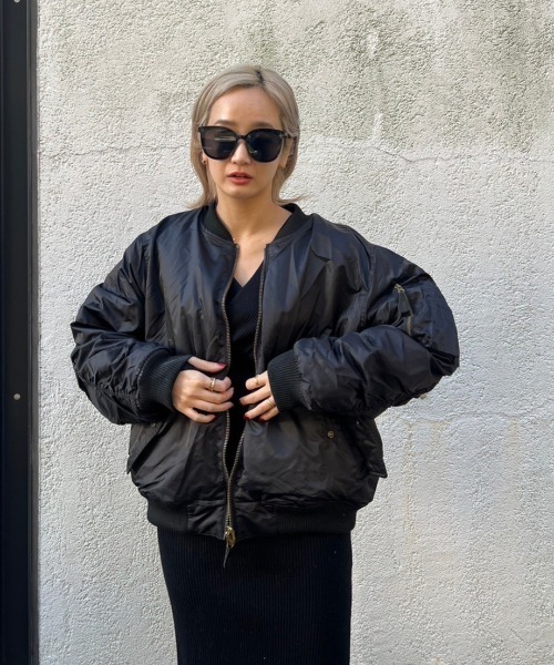 AMAIL（アマイル）の「2face bear coat（ブルゾン・レディース・ブラック/カーキ・FREE）」の16枚目の写真