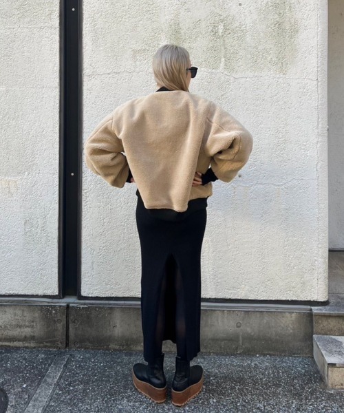 AMAIL（アマイル）の「2face bear coat（ブルゾン・レディース・ブラック/カーキ・FREE）」の19枚目の写真