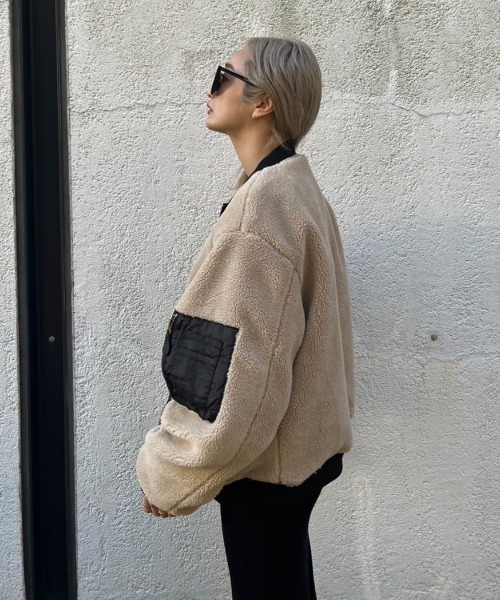 AMAIL（アマイル）の「2face bear coat（ブルゾン・レディース・ブラック/カーキ・FREE）」の20枚目の写真