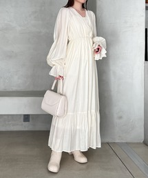 Heather | バックシャンカシュクールワンピース3(長袖)　191952(ワンピース)