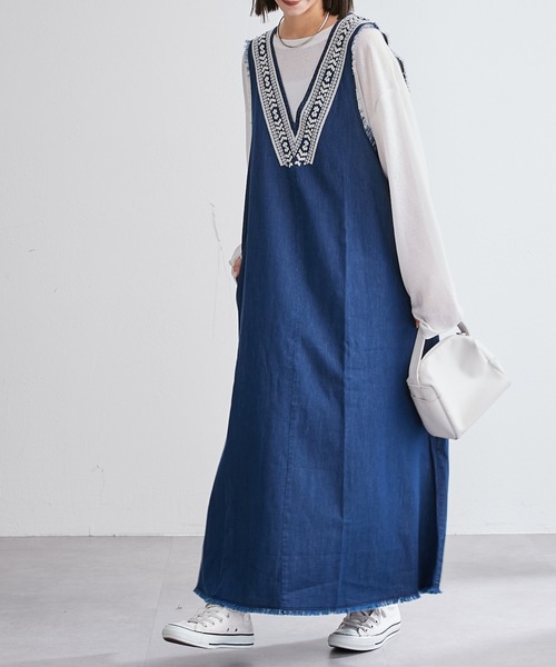 CIAOPANIC TYPY（チャオパニックティピー）の「【india】デニム刺繍V