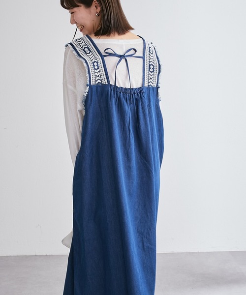 【CIAOPANIC TYPY】india デニム 刺繍 ロング ワンピース CIAOPANIC TYPY（チャオパニックティピー）の「indiaデニム刺繍