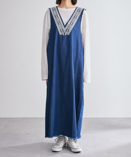 CIAOPANIC TYPY（チャオパニックティピー）の「【india】デニム刺繍V