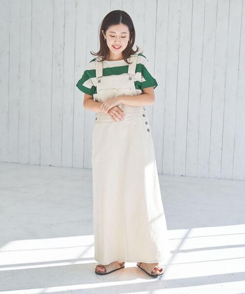 coen（コーエン）の「【WEB限定】ワイドボーダーフレンチスリーブTシャツ（Tシャツ/カットソー・レディース・ブラック/ブラウン/ケリーグリーン/コバルトブルー・M/L）」の8枚目の写真