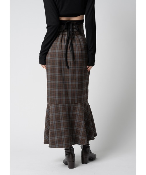 Adoon plain(アドーンプレーン)の「チェックスカート(スカート・レディース・ブラウン系その他/チャコールグレー・MEDIUM/LARGE)」の11枚目の写真