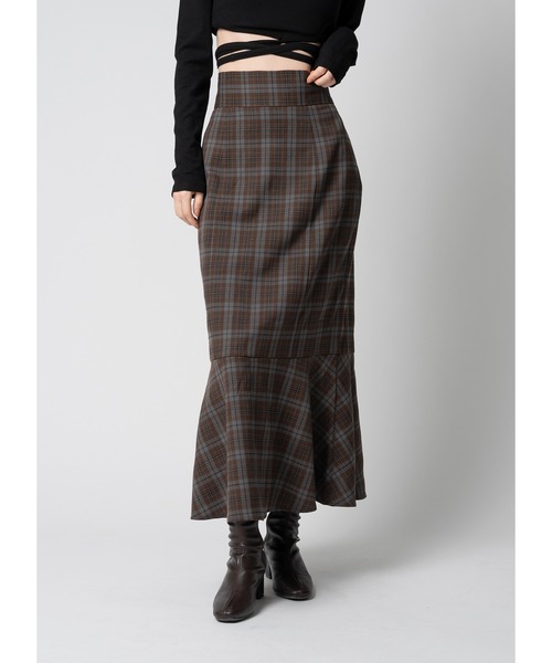 Adoon plain(アドーンプレーン)の「チェックスカート(スカート・レディース・ブラウン系その他/チャコールグレー・MEDIUM/LARGE)」の22枚目の写真