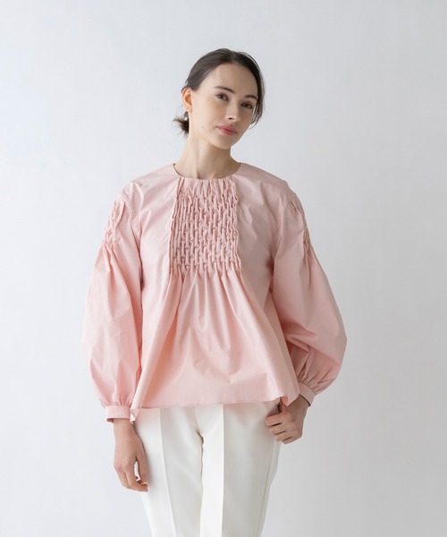 ソーノ】 ブラウス レディスモックブラウス ピンク 1 レディース