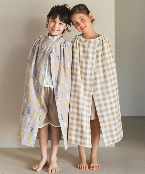 pairmanon(ペアマノン)の「総柄プリントラップタオル(スイムグッズ・キッズ・ベージュ/ブルー/ライトベージュ/ピンク/ライトブルー・FREE)」の11枚目の写真