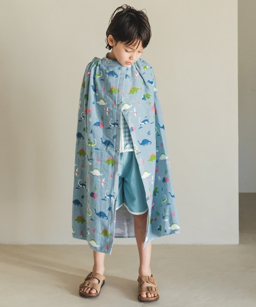 pairmanon(ペアマノン)の「総柄プリントラップタオル(スイムグッズ・キッズ・ベージュ/ブルー/ライトベージュ/ピンク/ライトブルー・FREE)」の10枚目の写真