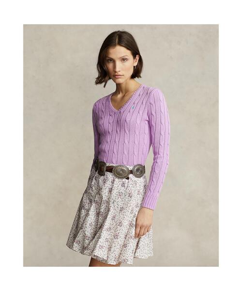 ⭐︎最終値下げ⭐︎【PoloRalphLaure】ケーブルニット ラベンダー