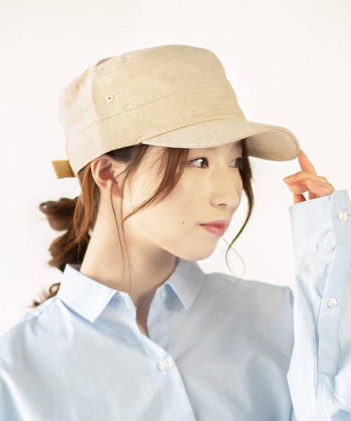 14+(イチヨンプラス)の「サイドワッペン付きコットンリネンレイルキャップ(キャップ・レディース・ライトブルー/ブラック/カーキ/ナチュラル・FREE)」の14枚目の写真