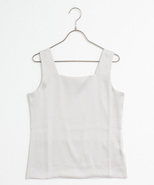NOLLEY’S（ノーリーズ）の「サテン×ベア天2WAYタンクトップ（タンクトップ・レディース・ホワイト/ブルー系その他7/ライトグレー/ミント/ベージュ・38/36）」の2枚目の写真