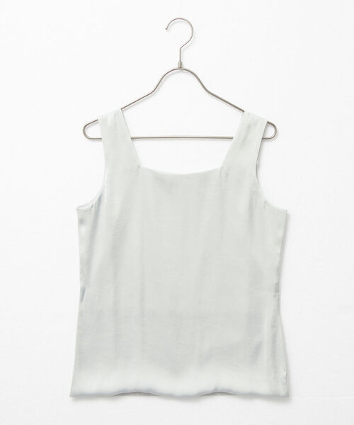 NOLLEY’S（ノーリーズ）の「サテン×ベア天2WAYタンクトップ（タンクトップ・レディース・ホワイト/ブルー系その他7/ライトグレー/ミント/ベージュ・38/36）」の4枚目の写真