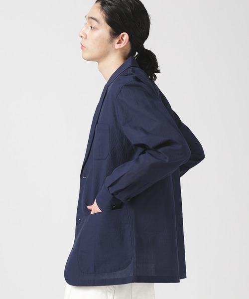 NANO universe（ナノユニバース）の「LB.03/シアサッカー2Bシャツジャケット（テーラードジャケット・メンズ・カーキ/ベージュ/ネイビー・M/S/L）」の13枚目の写真