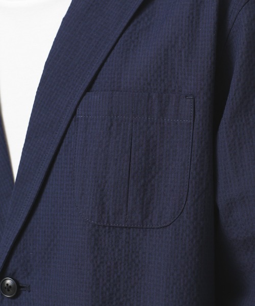 NANO universe（ナノユニバース）の「LB.03/シアサッカー2Bシャツジャケット（テーラードジャケット・メンズ・カーキ/ベージュ/ネイビー・M/S/L）」の18枚目の写真