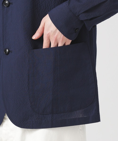 NANO universe（ナノユニバース）の「LB.03/シアサッカー2Bシャツジャケット（テーラードジャケット・メンズ・カーキ/ベージュ/ネイビー・M/S/L）」の11枚目の写真